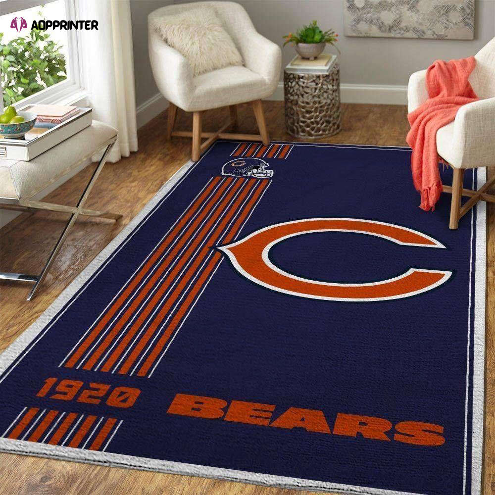 chicago bears club rug living room floor decor fan gifts