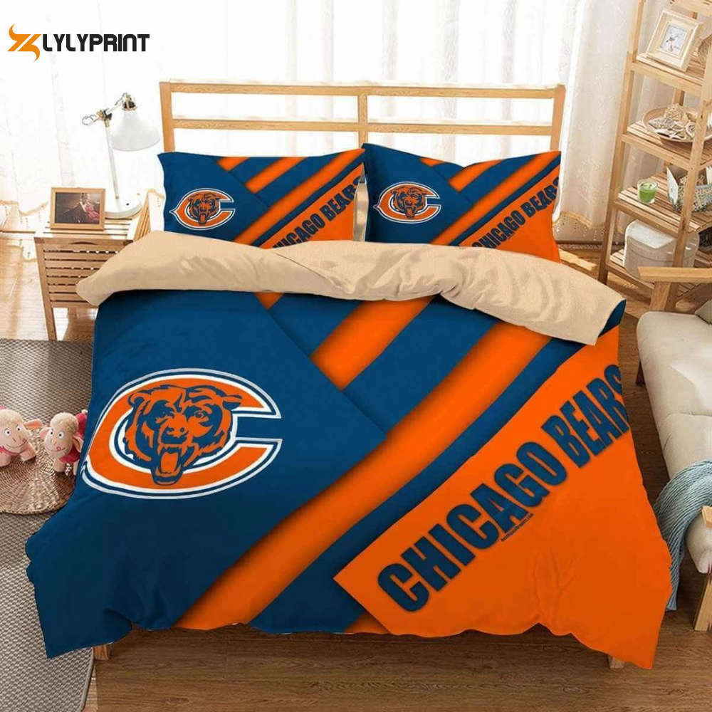 chicago bears iconic duvet cover bedding set bd112