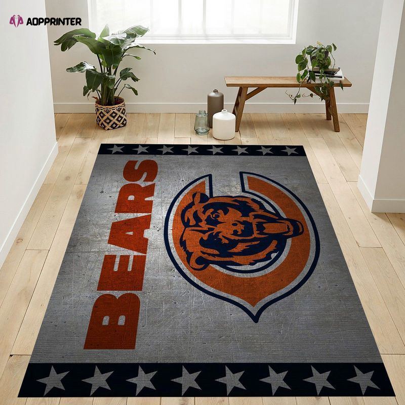 chicago bears metal rug living room floor decor fan gifts