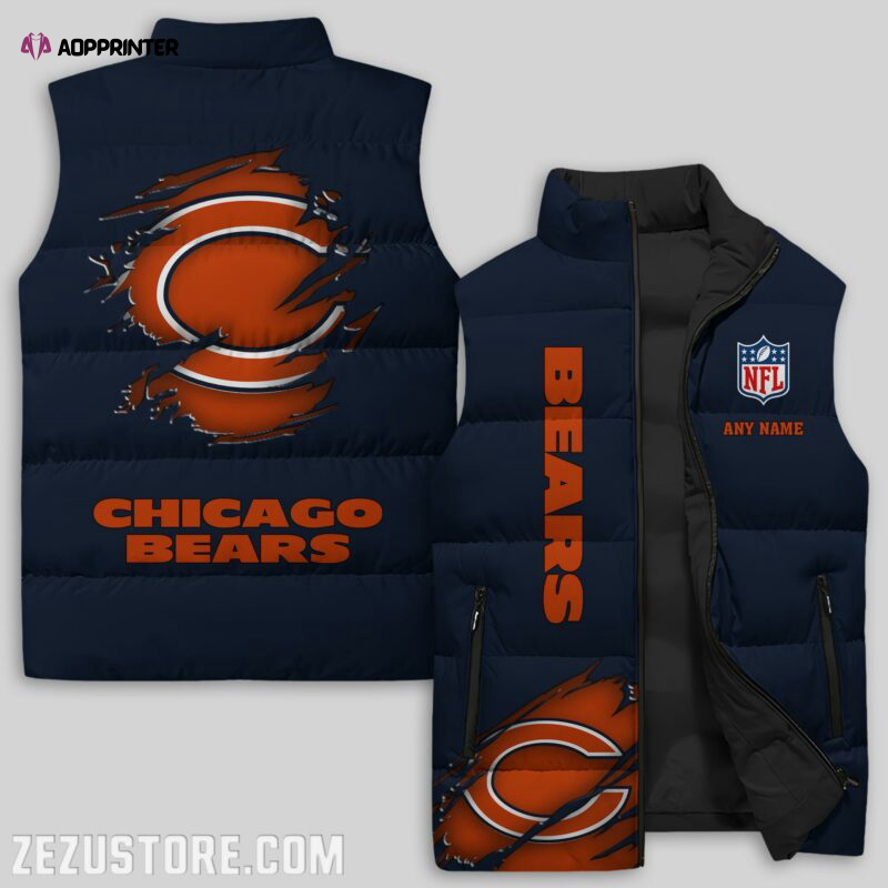 chicago bears nfl sleeveless puffer jacket custom for fans gifts 21