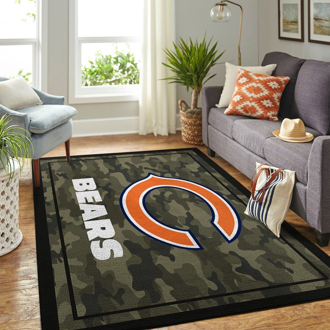 chicago bears rectangle rug 75 yz3db