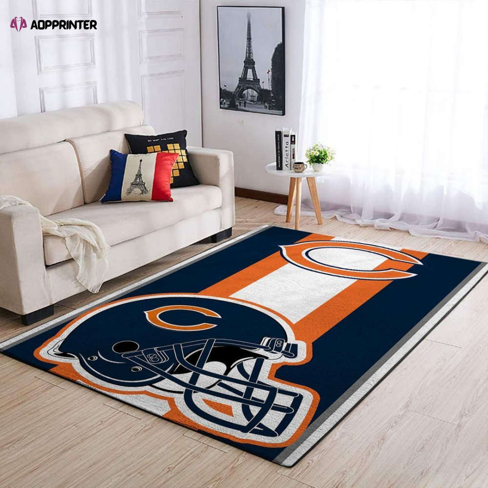 chicago bears rug living room floor decor fan gifts 150