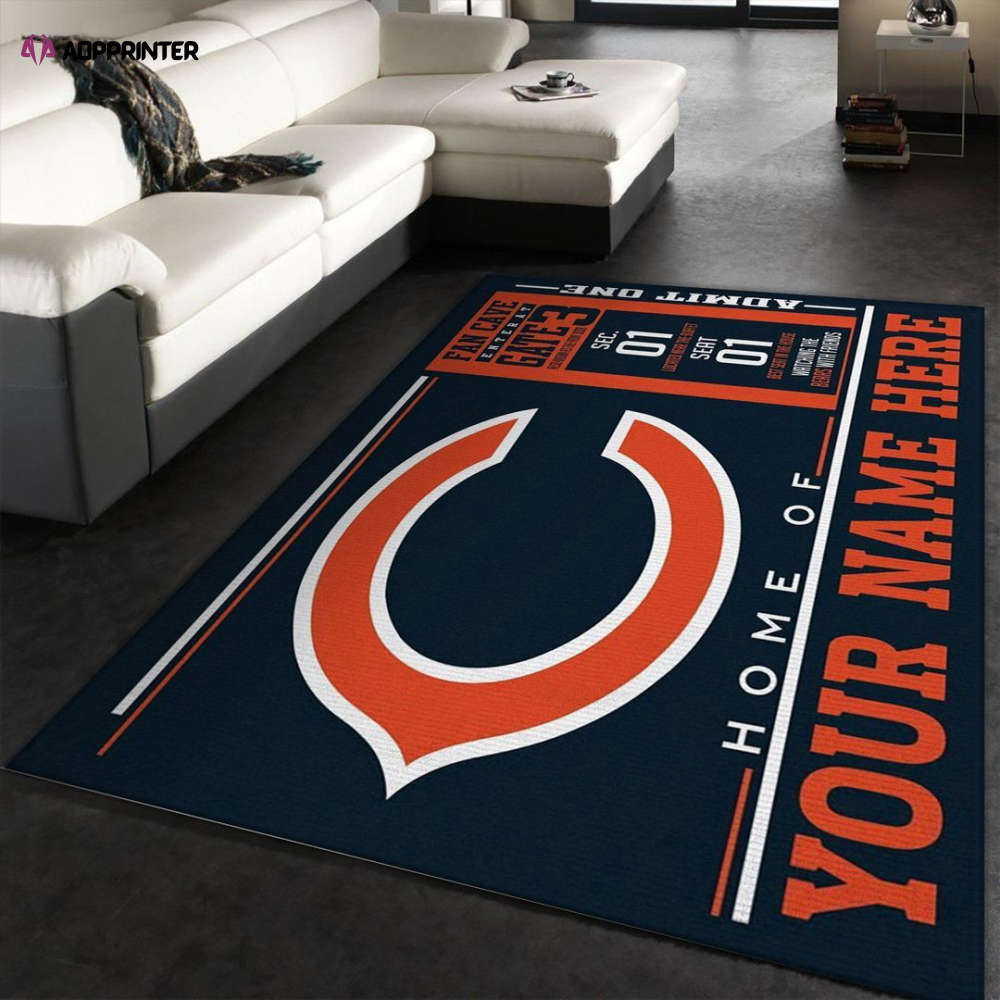 chicago bears rug living room floor decor fan gifts 160