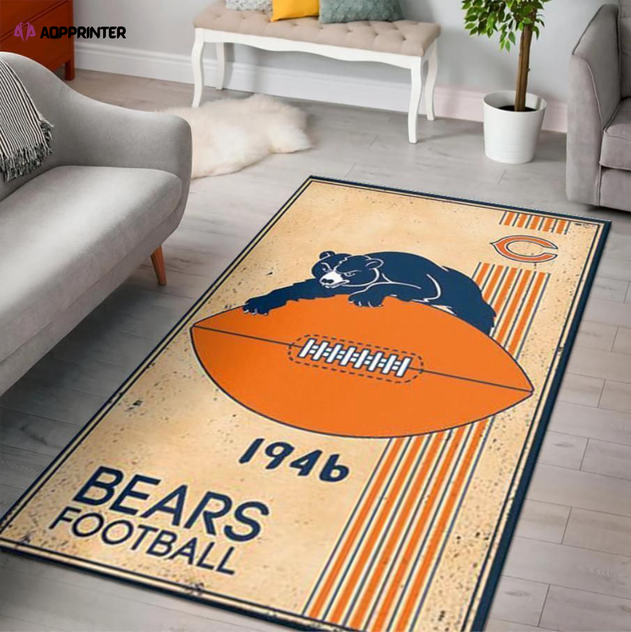 chicago bears rug living room floor decor fan gifts 45