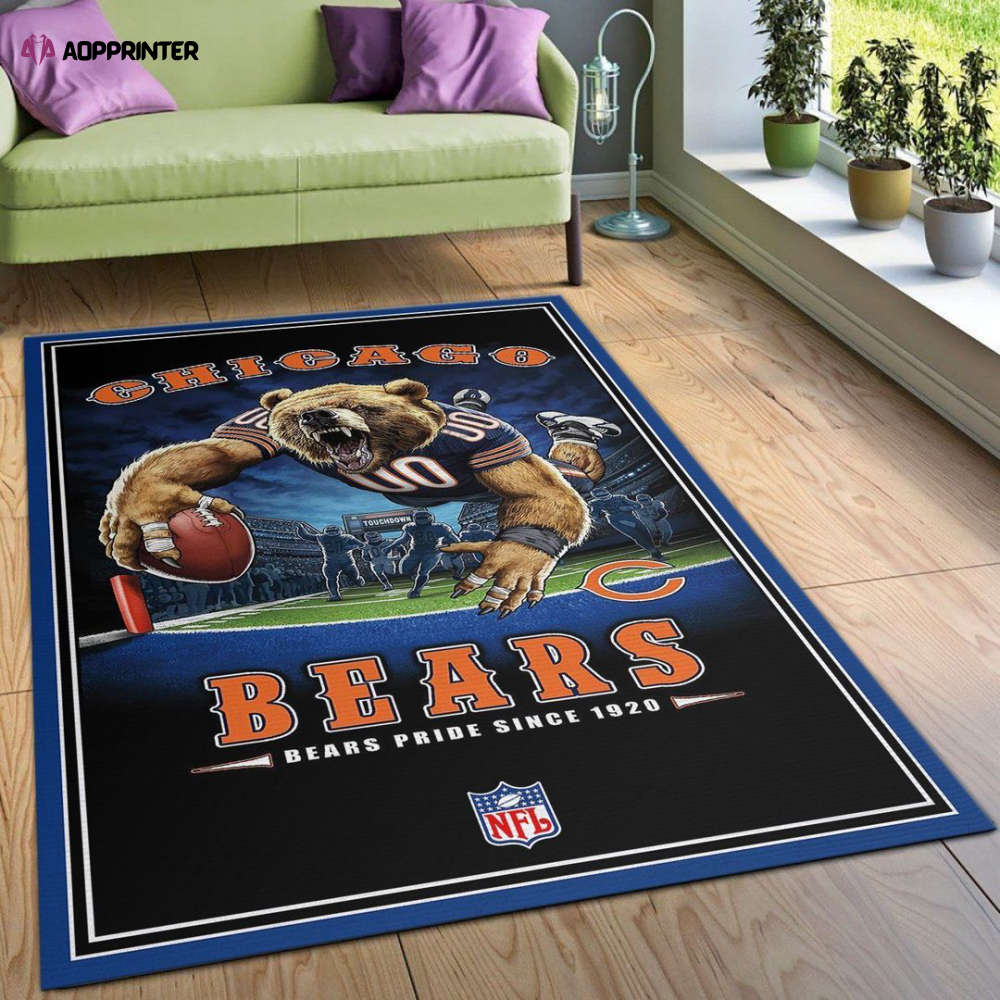 chicago bears rug living room floor decor fan gifts 96