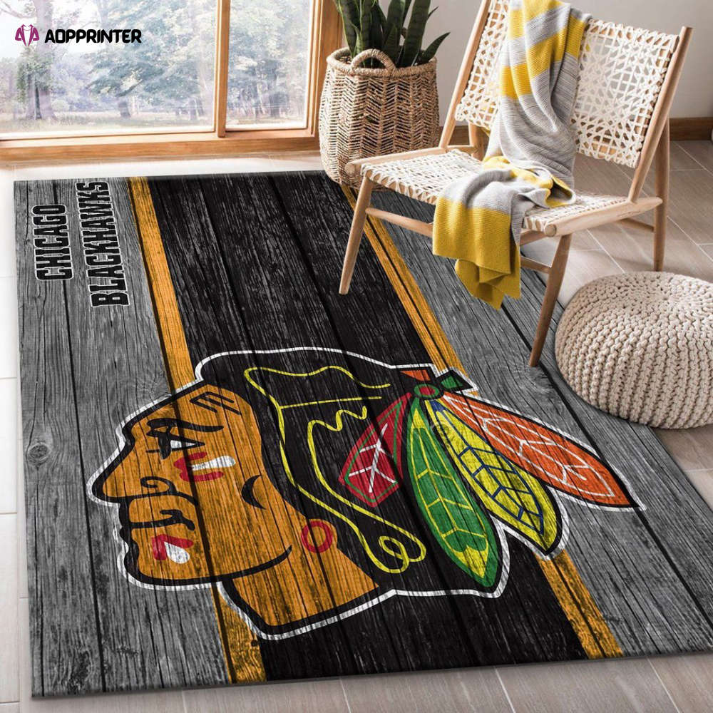 chicago blackhawks rug living room floor decor fan gifts 12