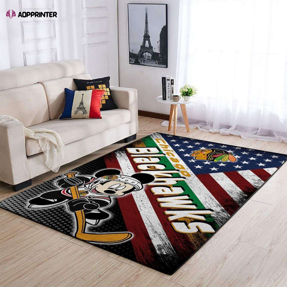 chicago blackhawks rug living room floor decor fan gifts 25