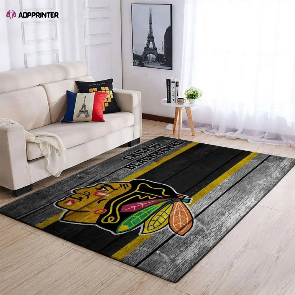 chicago blackhawks rug living room floor decor fan gifts 3