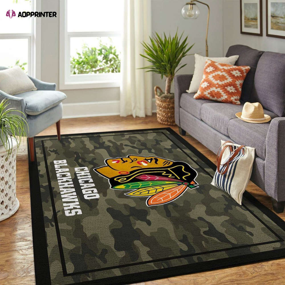 chicago blackhawks rug living room floor decor fan gifts 30