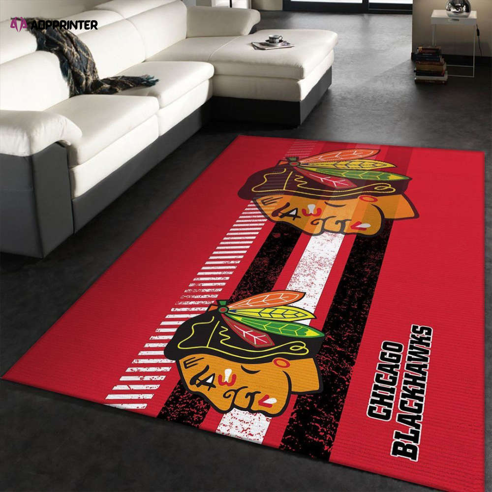 chicago blackhawks rug living room floor decor fan gifts 33