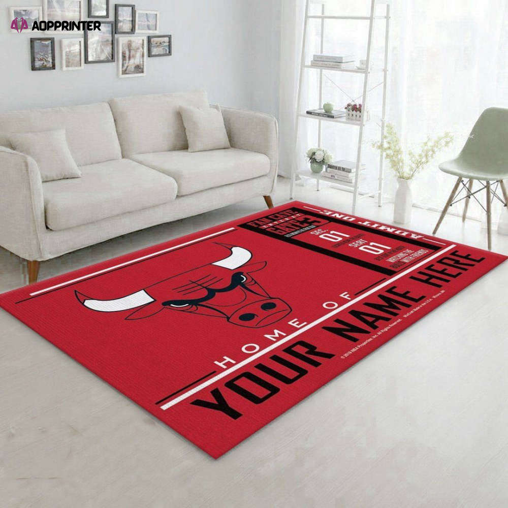 chicago bulls rug living room floor decor fan gifts 29