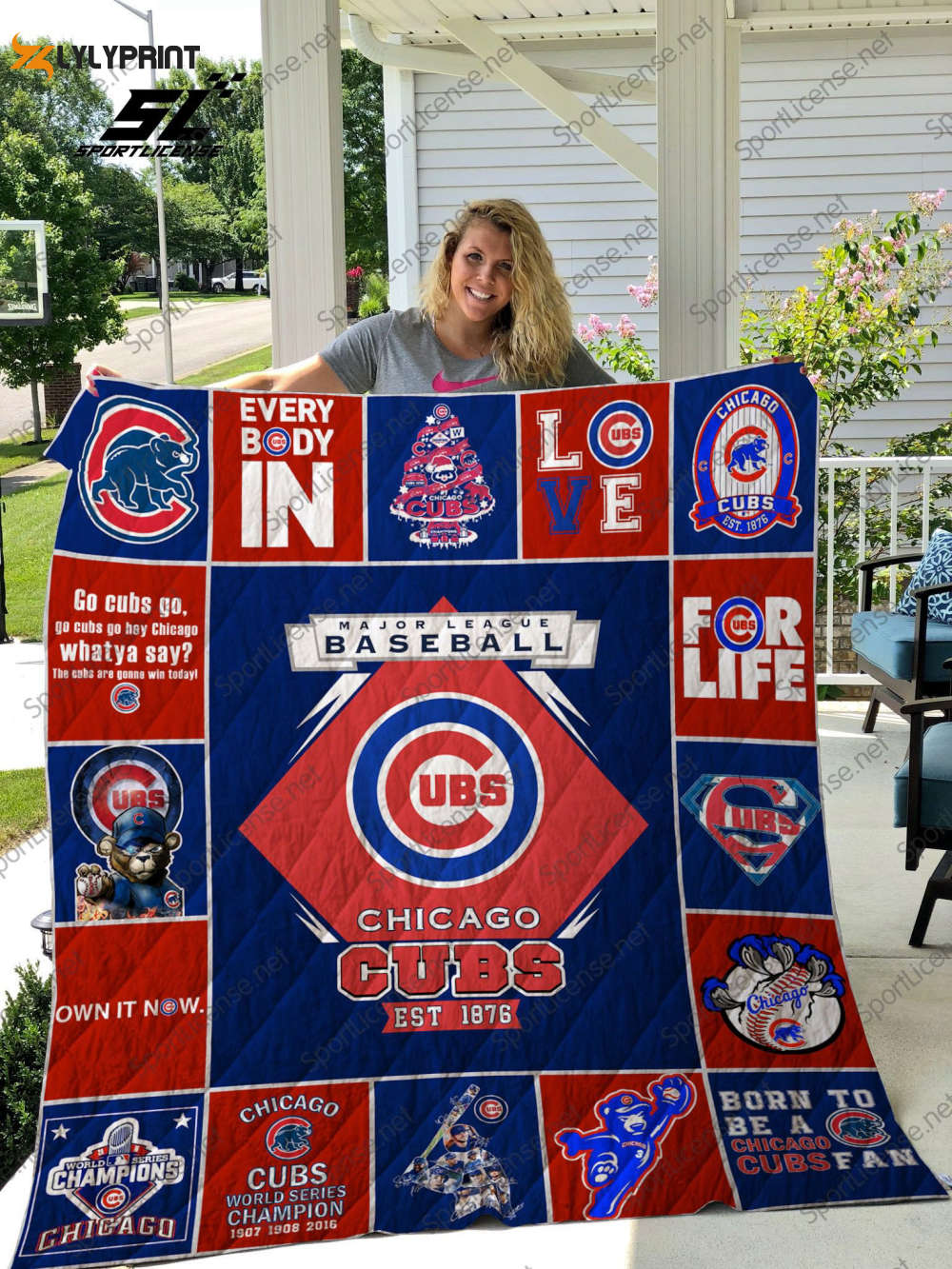 chicago cubs 1 quilt blanket for fans home decor gift 1