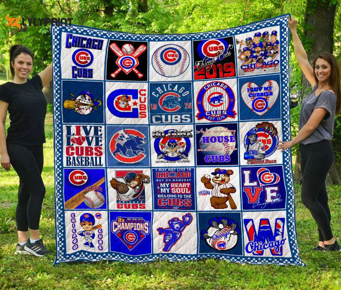 chicago cubs quilt blanket for fans home decor gift