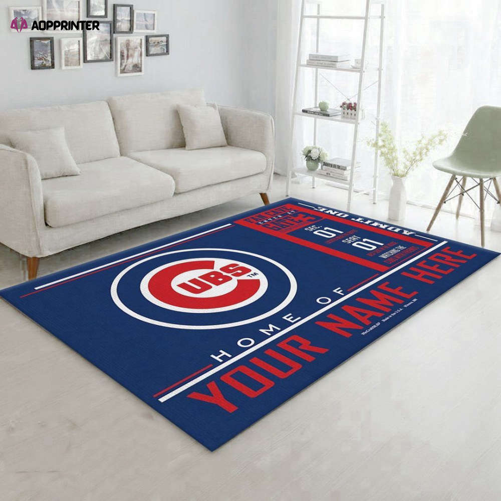 chicago cubs rug living room floor decor fan gifts