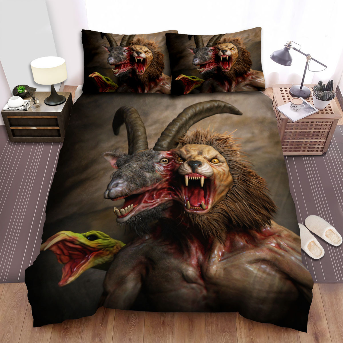 chimera 3d digital portrait duvet cover bedroom sets comfortable bedding sets mkmjx