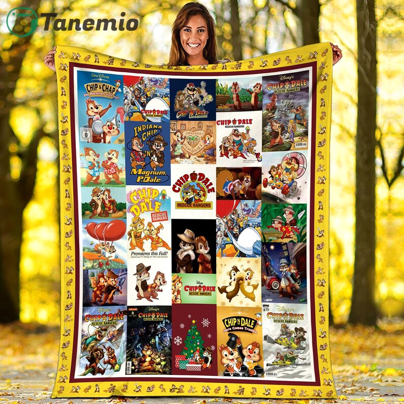 chip and dale fleece blanket chip n dale blanket chip and dale art blanket birthday gifts for kids christmas gifts quilt blanket 20240519103514774