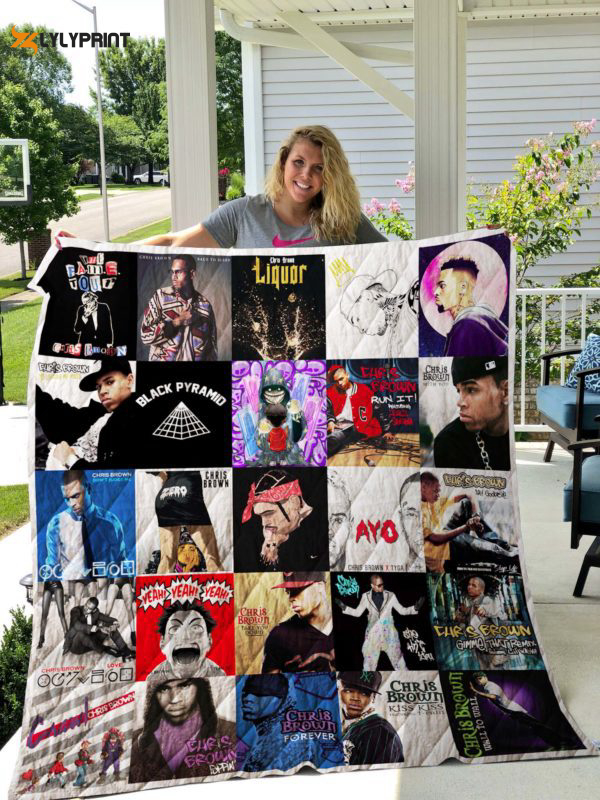 chris brown quilt blanket for fans home decor gift 2