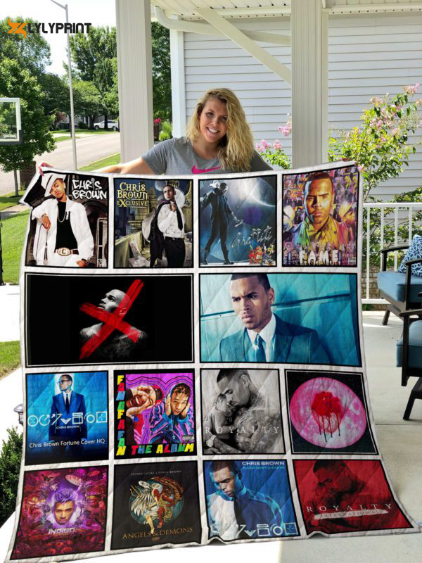 chris brown quilt blanket for fans home decor gift 2b