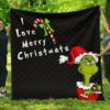 christmas premium quilt grinch love merry christmats candy cane and bomb quilt blanket st8nq