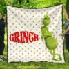 christmas premium quilt grinch smiling stand up against text twinkle stars quilt blanket 8ip0a