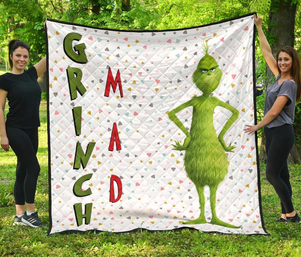 christmas premium quilt grumpy grinch mad xmas sweet background quilt blanket e74ux