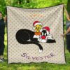 christmas premium quilt tweety sitting on sylvester star patterns quilt blanket ppgoz