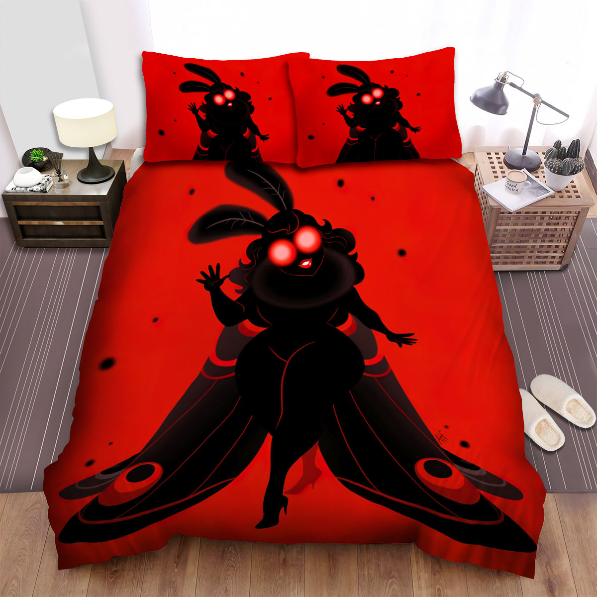 chubby mothman girl illustration duvet cover bedroom sets comfortable bedding sets weyly