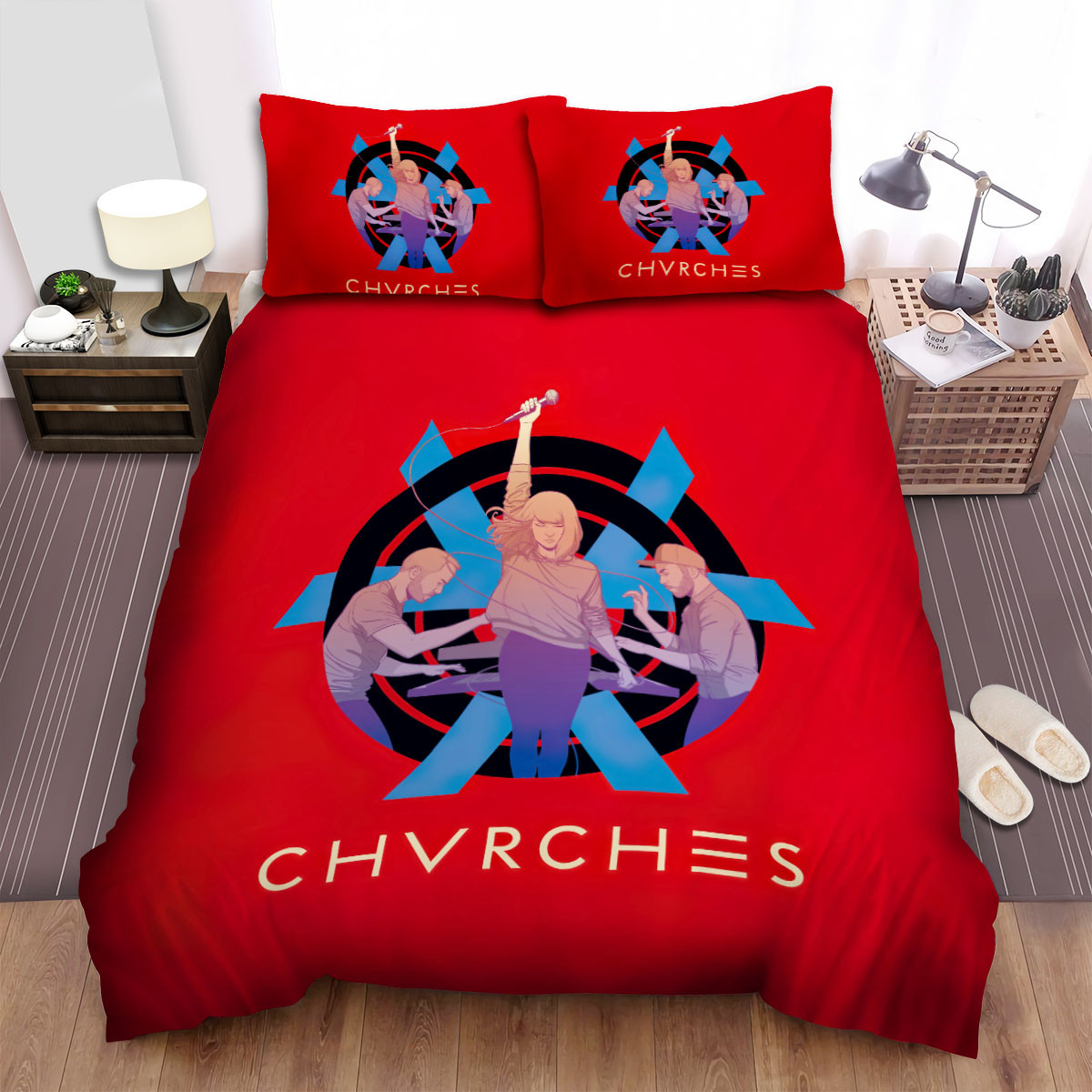 chvrches red background duvet cover bedroom sets comfortable bedding sets zibrs