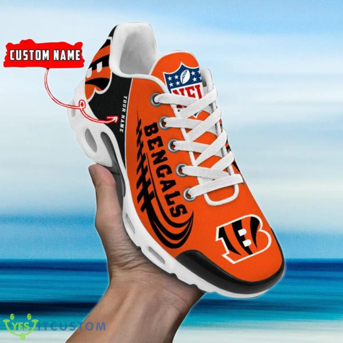 cincinnati bengals custom name air cushion sports shoes