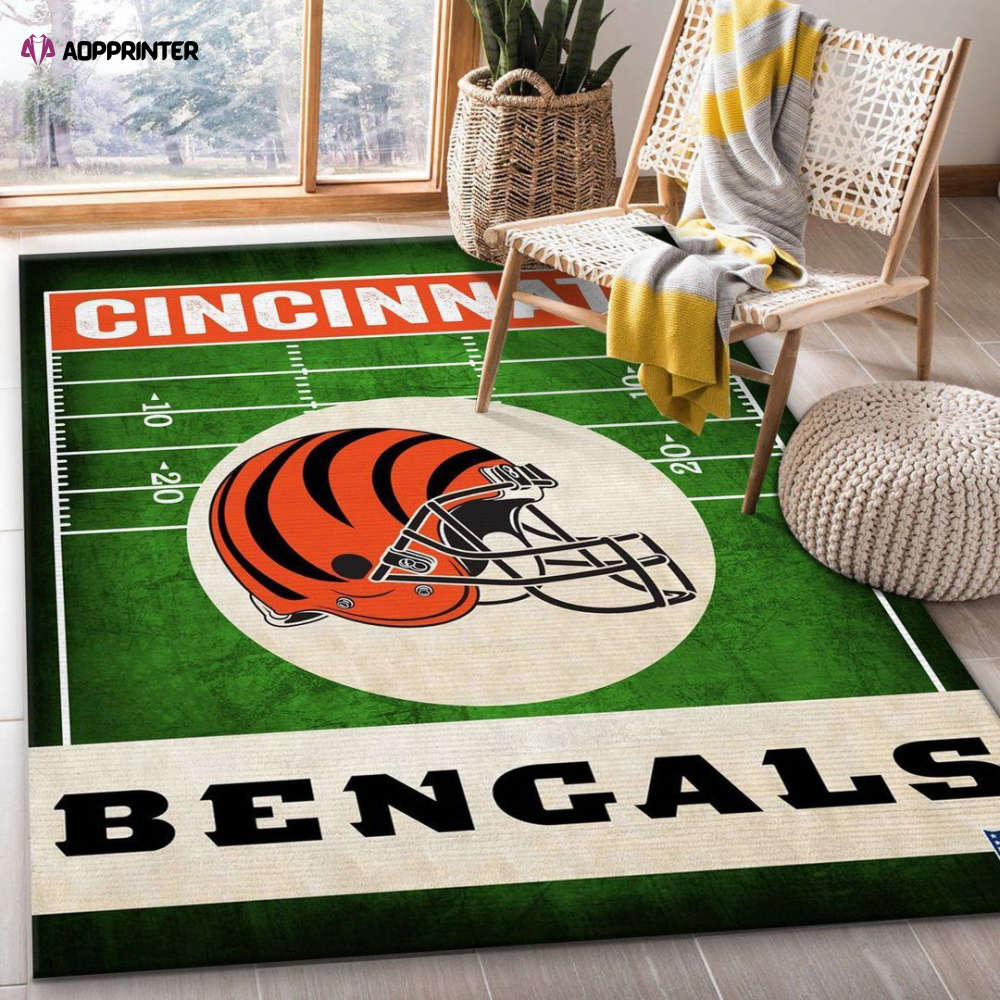 cincinnati bengals helmet rug living room floor decor fan gifts 6