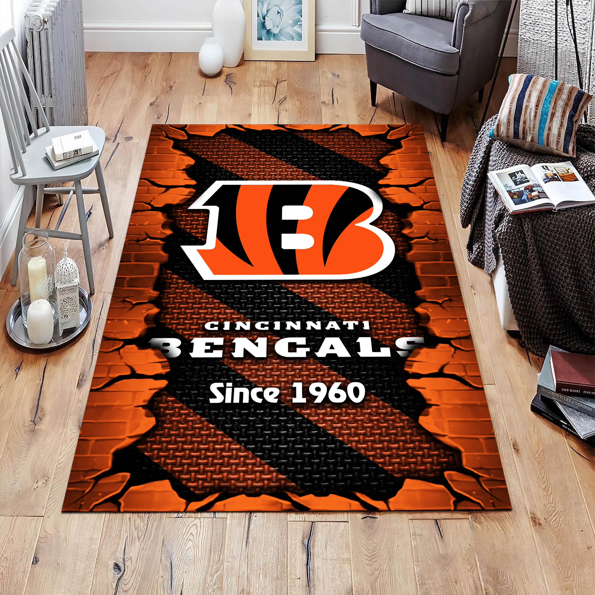 cincinnati bengals living room rug football team living room rug football fan gifts ehivm 54132 ycnnh