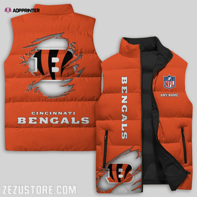 cincinnati bengals nfl sleeveless puffer jacket custom for fans spj1189