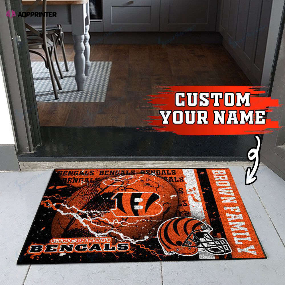 cincinnati bengals personalized doormat gift for home decor