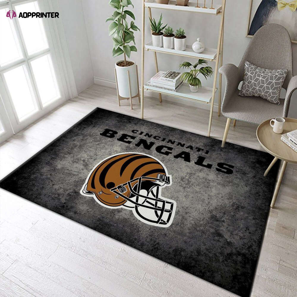 cincinnati bengals rug living room floor decor fan gifts 126