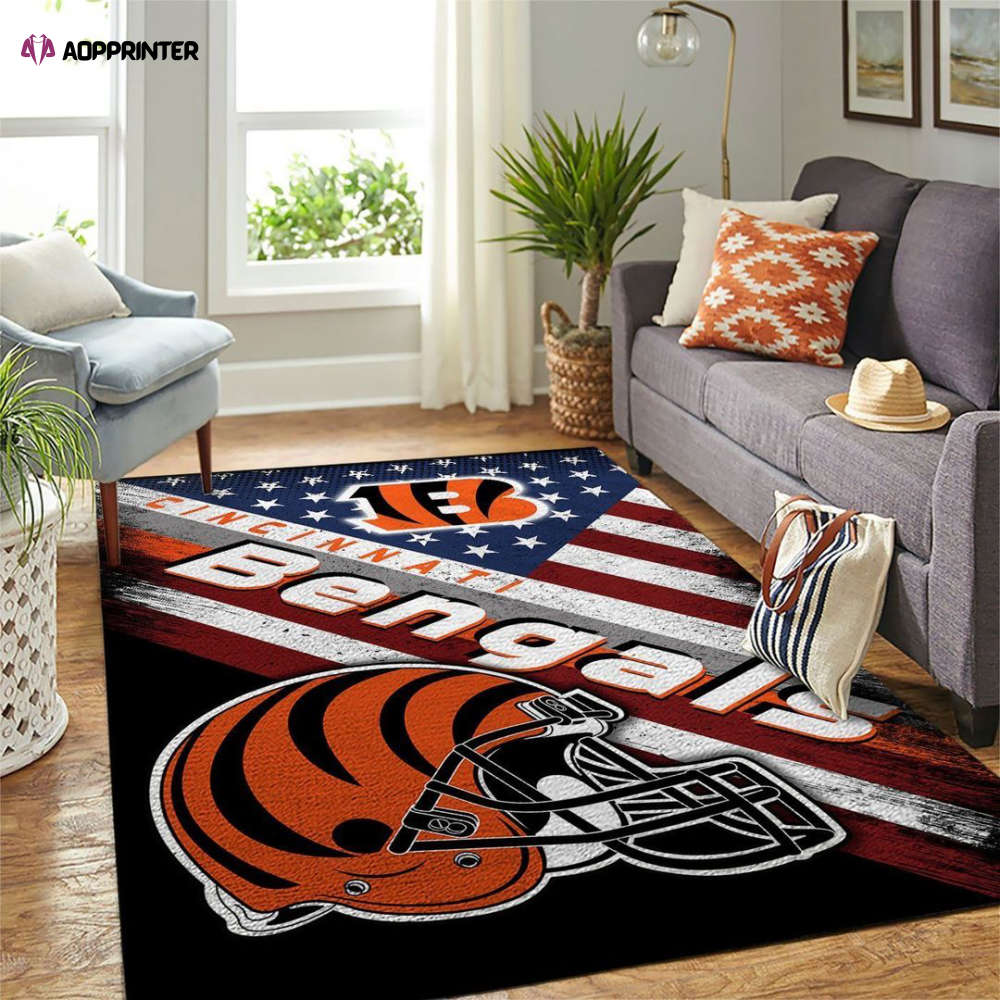 cincinnati bengals rug living room floor decor fan gifts 18