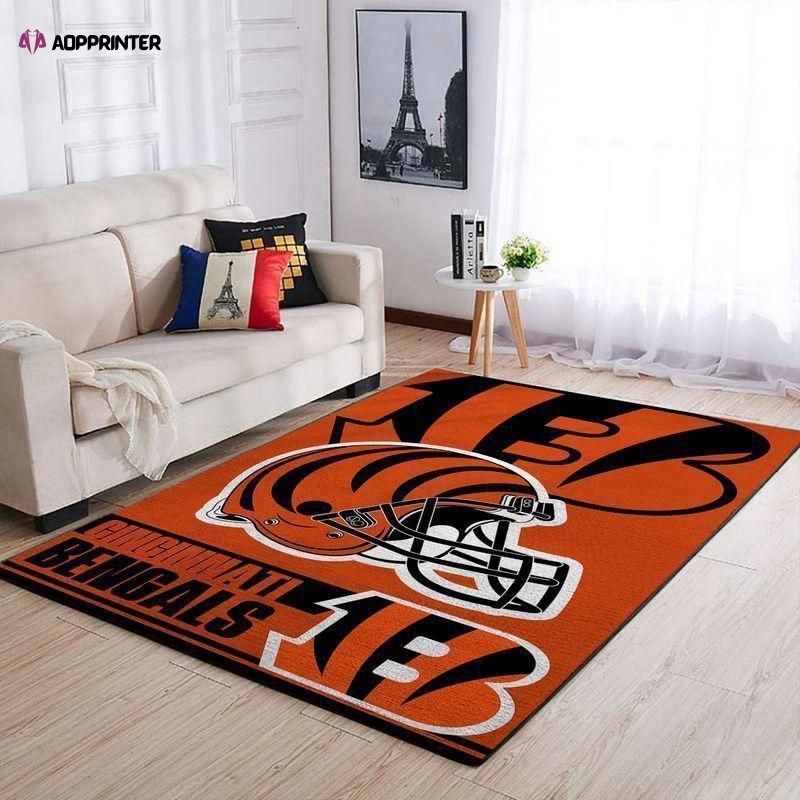 cincinnati bengals rug living room floor decor fan gifts 24