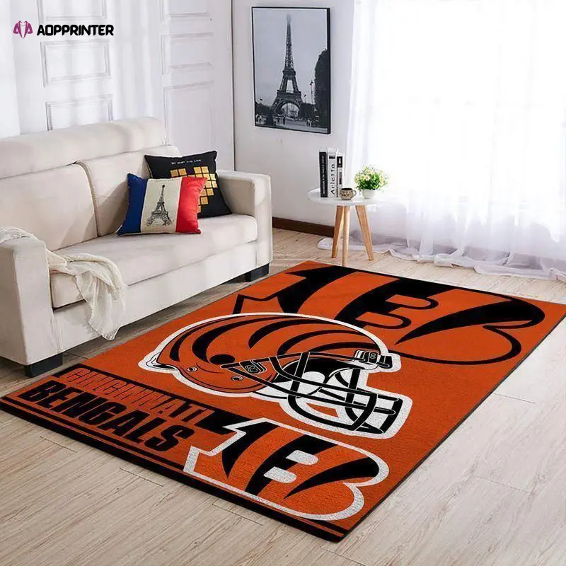 cincinnati bengals rug living room floor decor fan gifts 24