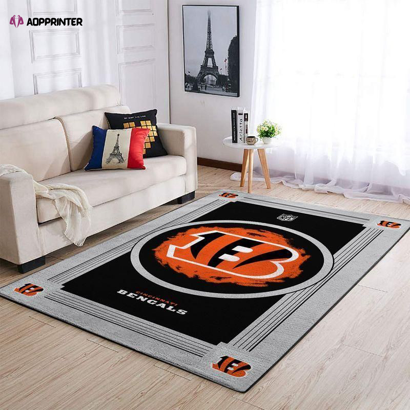 cincinnati bengals rug living room floor decor fan gifts 25