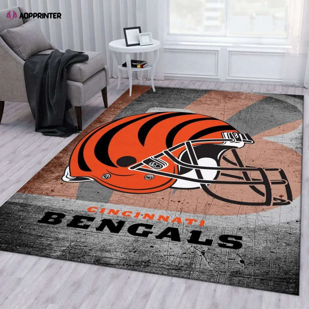 cincinnati bengals rug living room floor decor fan gifts 38