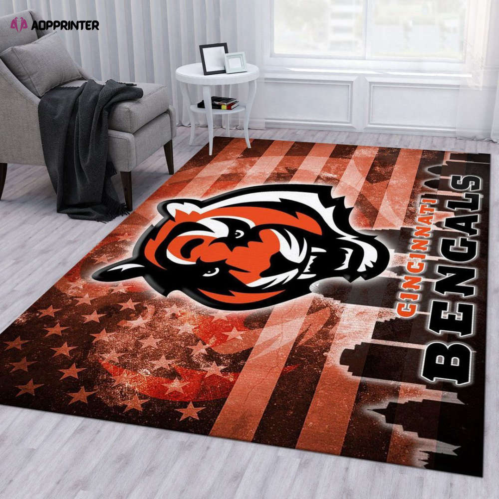 cincinnati bengals rug living room floor decor fan gifts 47