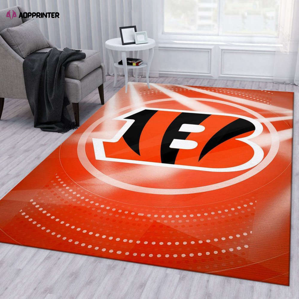 cincinnati bengals rug living room floor decor fan gifts 59