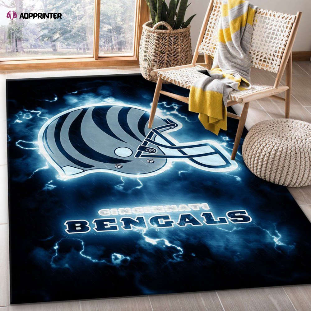 cincinnati bengals rug living room floor decor fan gifts 65