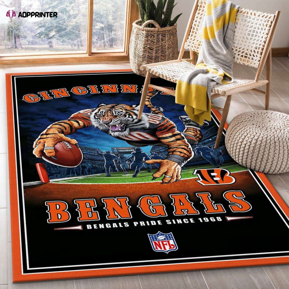 cincinnati bengals rug living room floor decor fan gifts 68