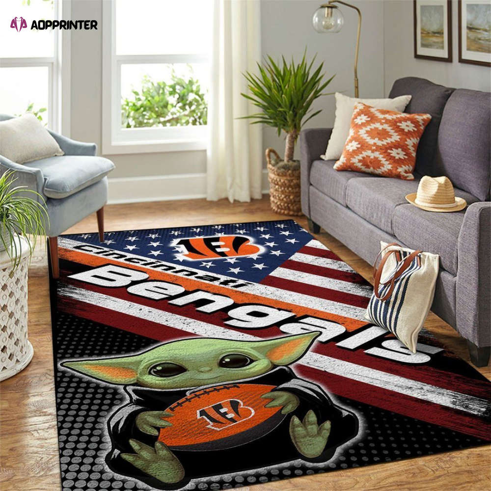 cincinnati bengals rug living room floor decor fan gifts 74