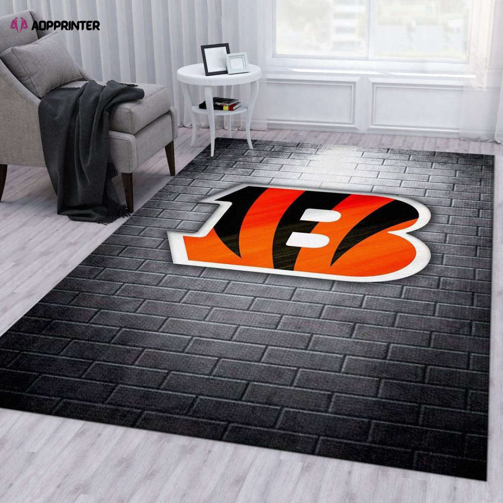 cincinnati bengals rug living room floor decor fan gifts 77