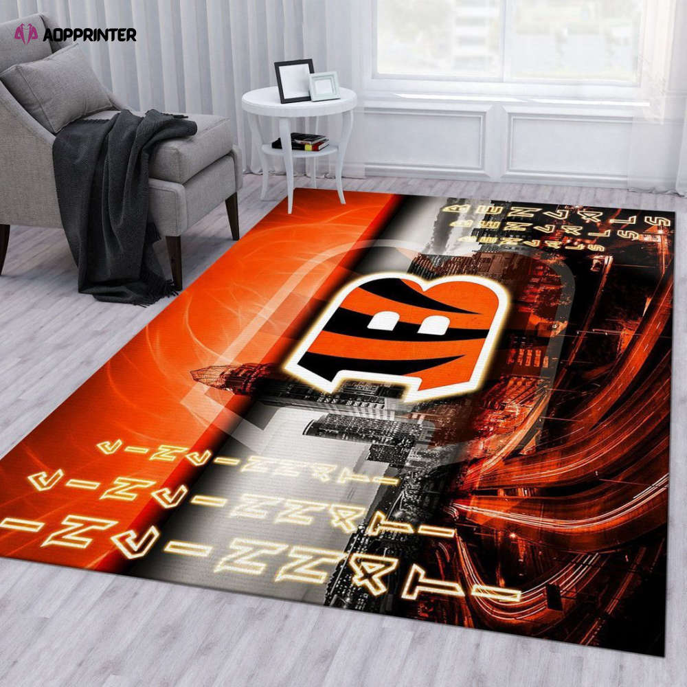 cincinnati bengals rug living room floor decor fan gifts 95