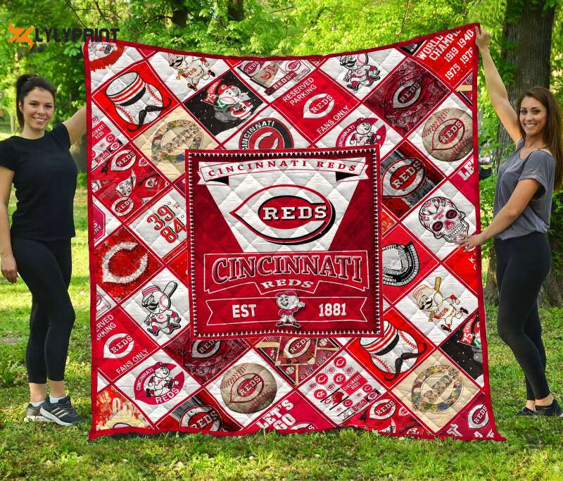 cincinnati reds 3d customized quilt blanket