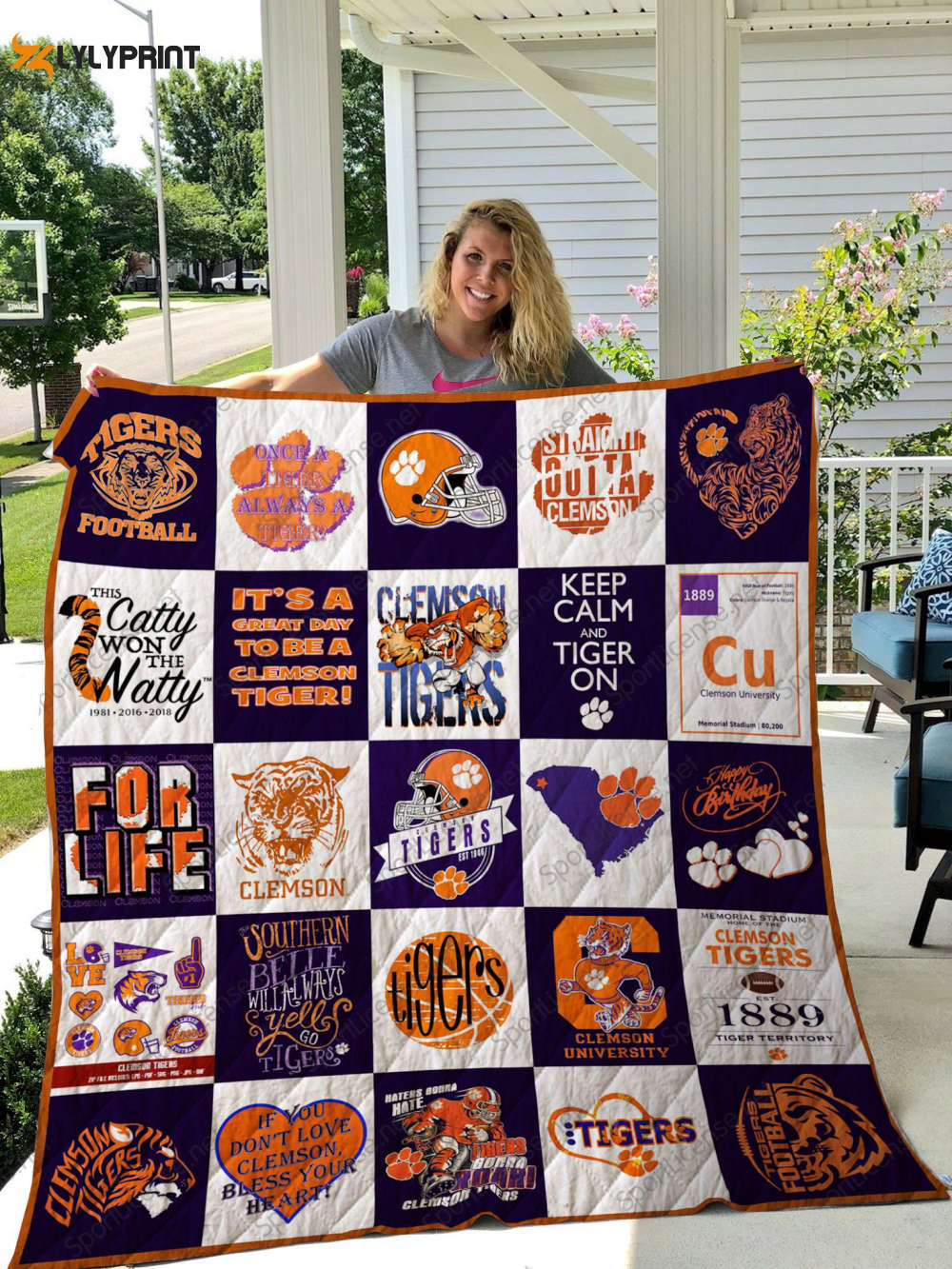 clemson tigers 1 quilt blanket for fans home decor gift 1