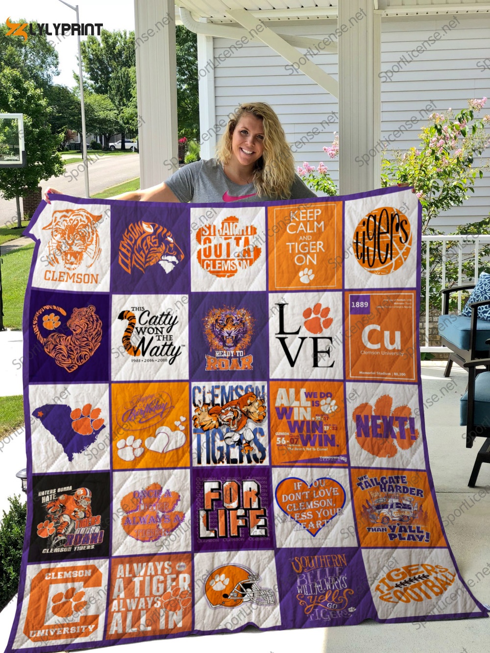 clemson tigers 4 quilt blanket for fans home decor gift