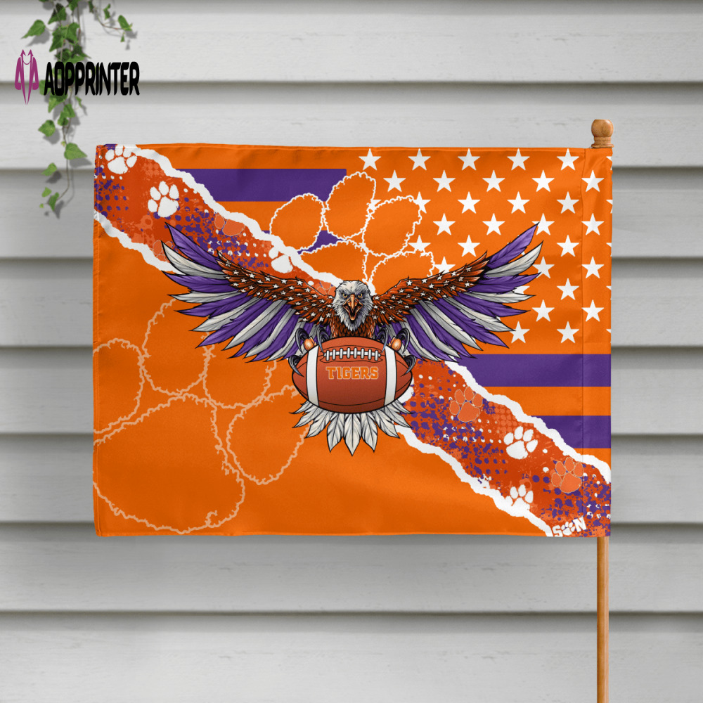 clemson tigers american landscape house flag 5